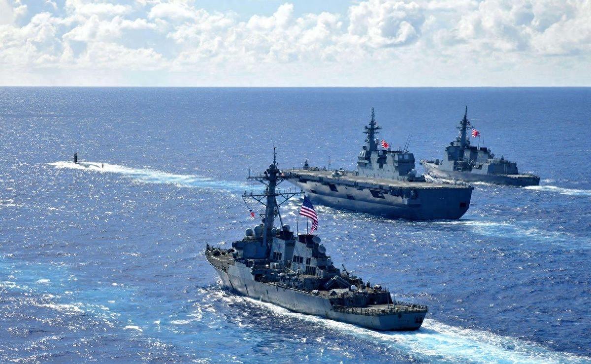 中国海军舰艇在南海展现实力，2艘舰艇完美融入，中美澳合作展现新篇章，中国海军舰艇南海展现实力，中美澳合作开启新篇章，两舰完美融入见证合作深化